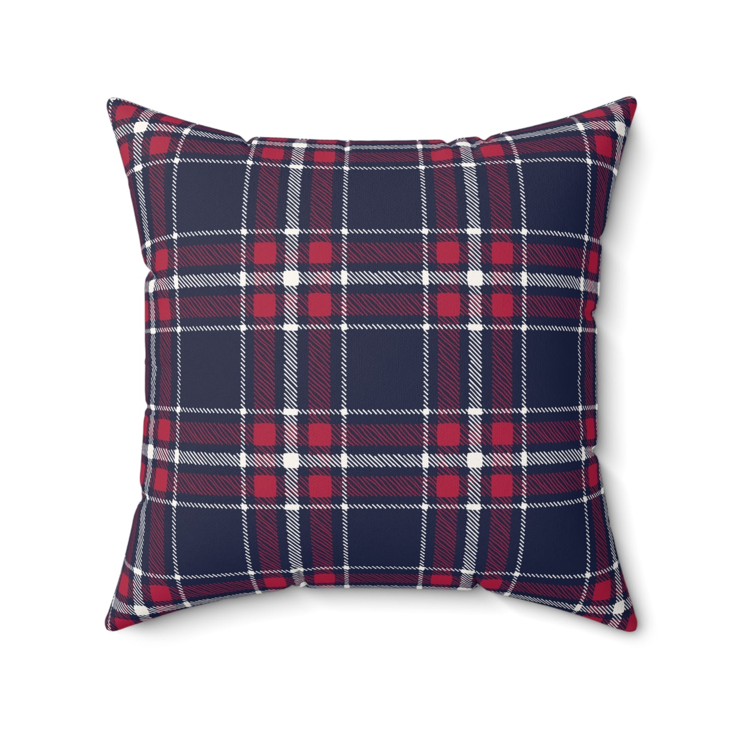 Blue and Red Plaid - Indoor Throw Pillow - Front and Back Design