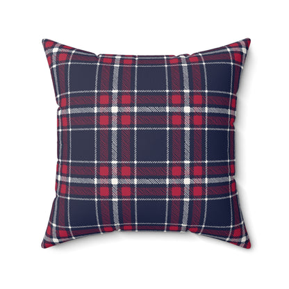 Blue and Red Plaid - Indoor Throw Pillow - Front and Back Design