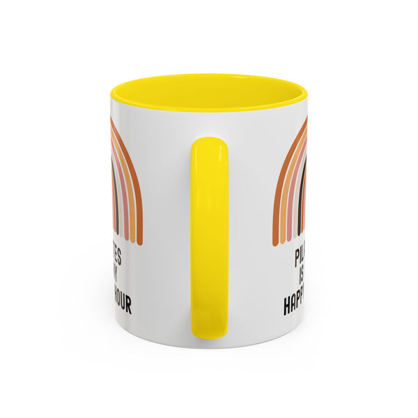 Pilates Is My Happy Hour Funny Coffee Mug Gift for Pilates Lover Women Workout Cup Mothers Day