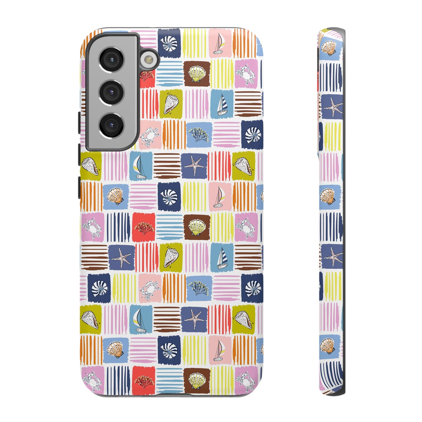 Colorful Seashells Sailboats and Starfish Summer Themed Phone Case