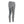 Front view of gray leggings featuring a vertical hand-drawn illustration of moon phases and geometric arrows on the left leg. The fabric has a soft, brushed suede texture with visible white stitching at the waist and hem.