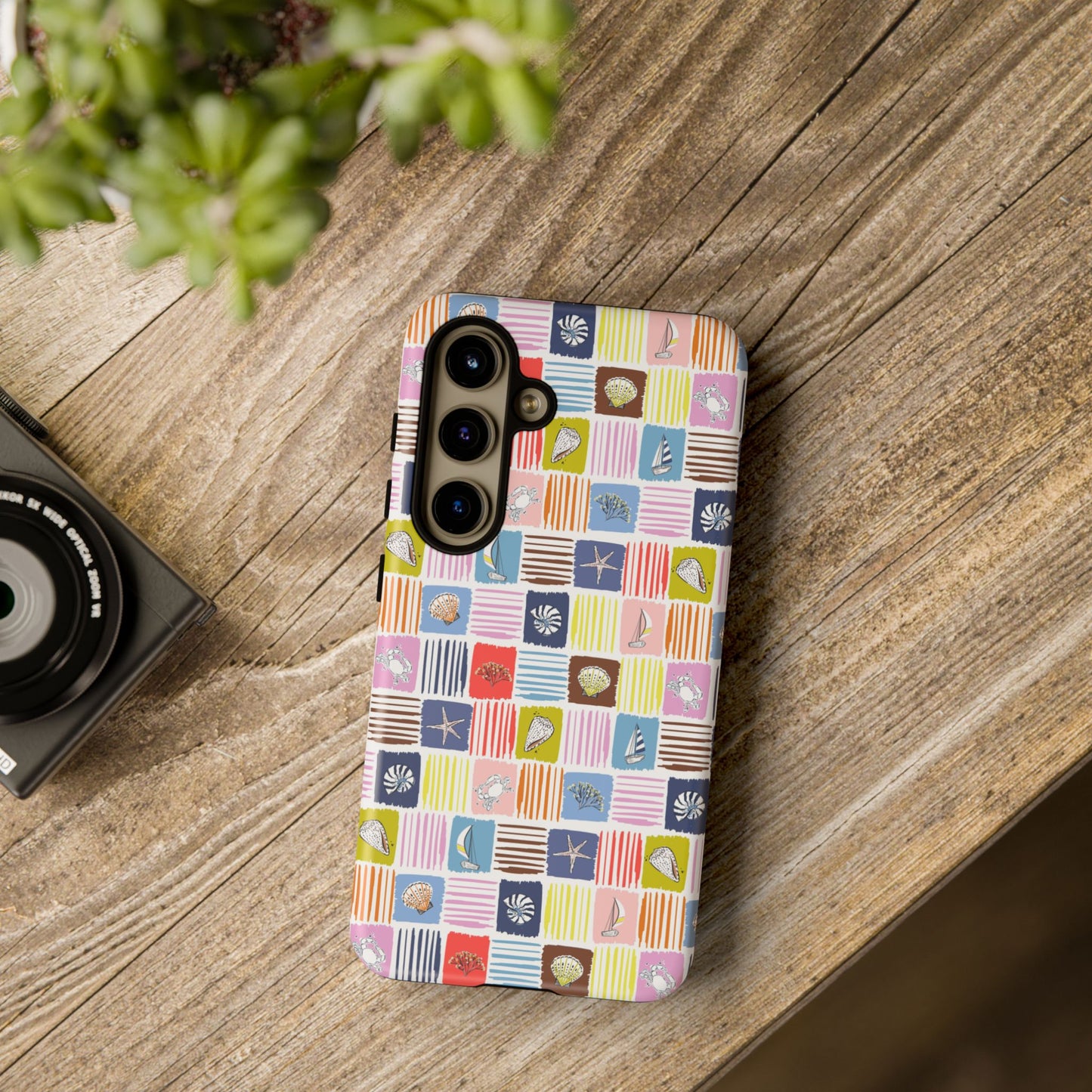 Colorful Seashells Sailboats and Starfish Summer Themed Phone Case