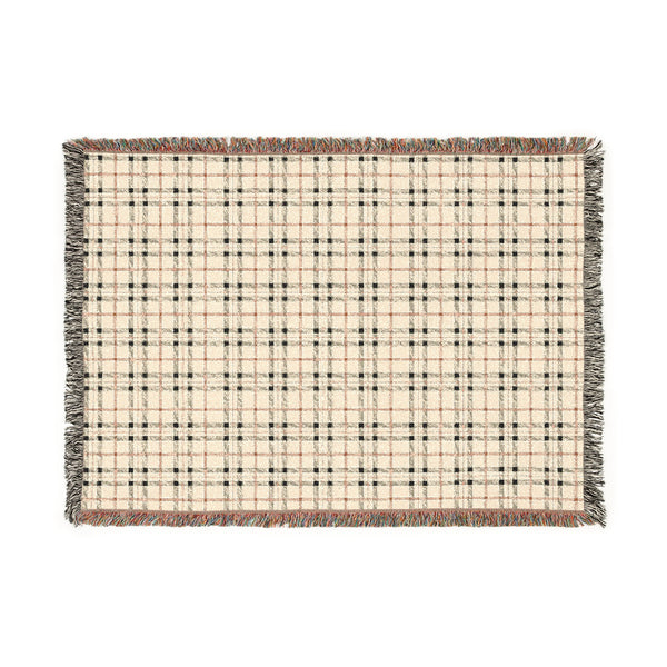 Plaid Woven Blanket - Red and White Christmas Colors