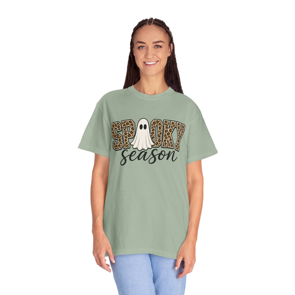 Spooky Season Leopard Print Ghost Halloween Graphic T-Shirt