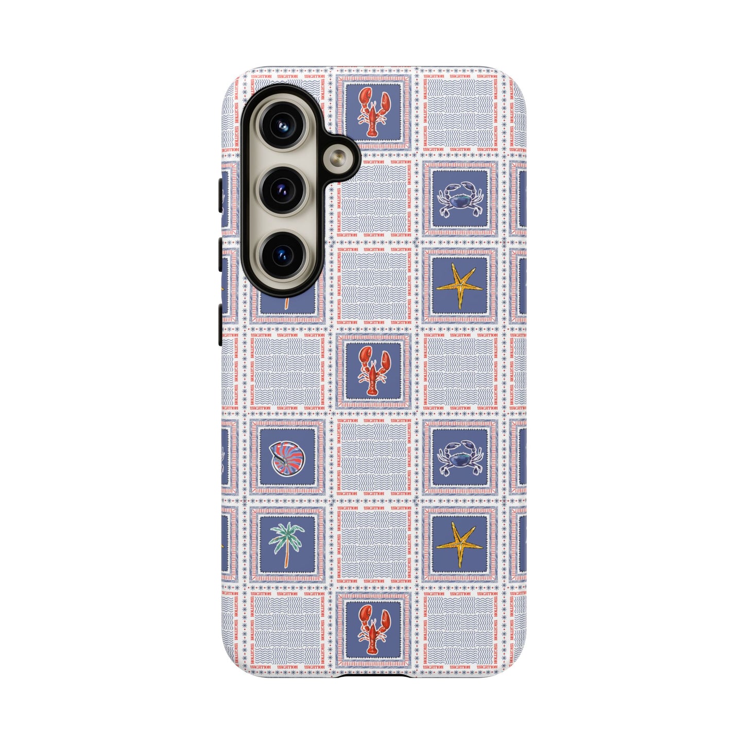 Lobsters Sailboats Seashells - Cell Phone Tough Case
