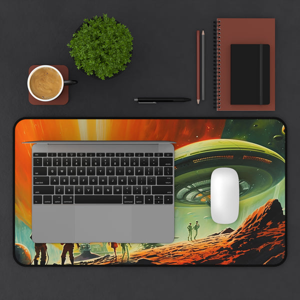Gaming Deskmat, Alien Invasion Deskmat, Custom Desk Mat, Gaming Desk Mat, UFO Mousepad, Large Deskmat for Gaming, Desk Accessories