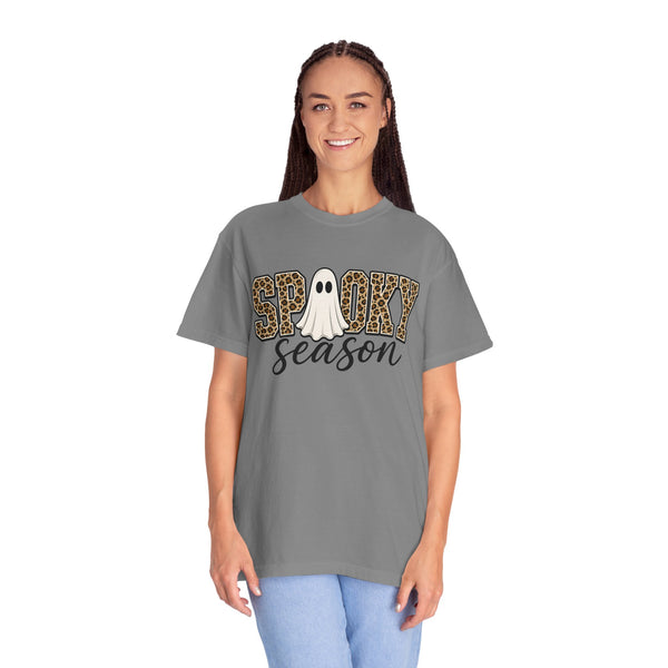 Spooky Season Leopard Print Ghost Halloween Graphic T-Shirt
