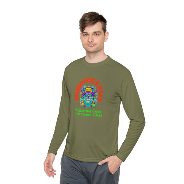 Unisex Long Sleeve TShirt Hippie Claus Graphic Tshirt Funny Tee