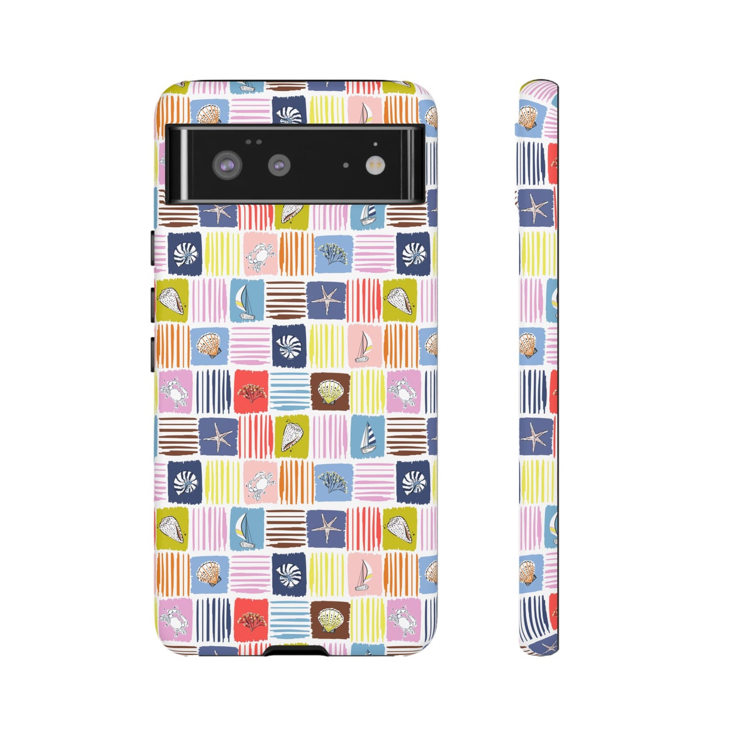 Colorful Seashells Sailboats and Starfish Summer Themed Phone Case