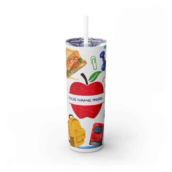 Personalized Teacher Skinny Tumbler 20oz Skinny Tumbler Teacher Appreciation Personalized Back to School Teacher Tumbler