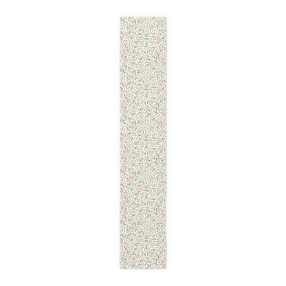 Christmas Table Runner Featuring Red & Green Holly