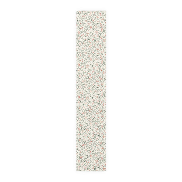 Christmas Table Runner Featuring Red & Green Holly