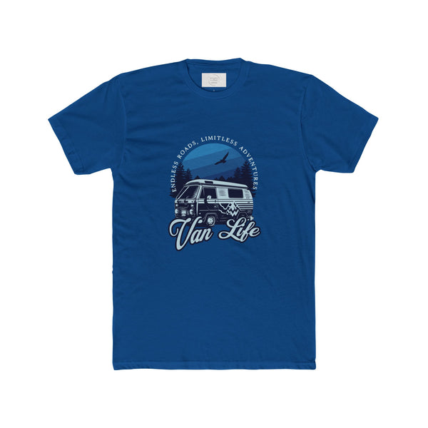Van Life Unisex Cotton Crew Tee | Adventure T-Shirt, Travel Apparel, Camping Gift, Nature Lover Wear, Outdoor Fun