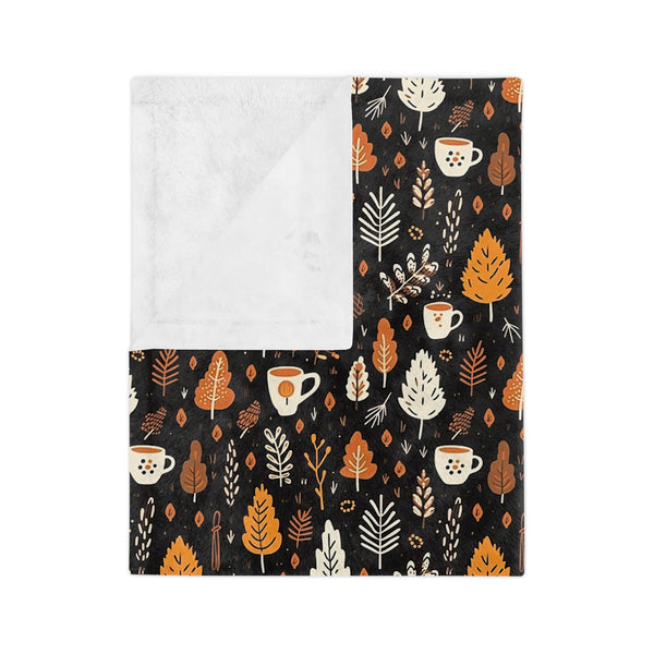 Cozy Fall Velveteen Blanket - Perfect for Autumn, Halloween, and Thanksgiving Decor, Gift for Friends, Family, Home