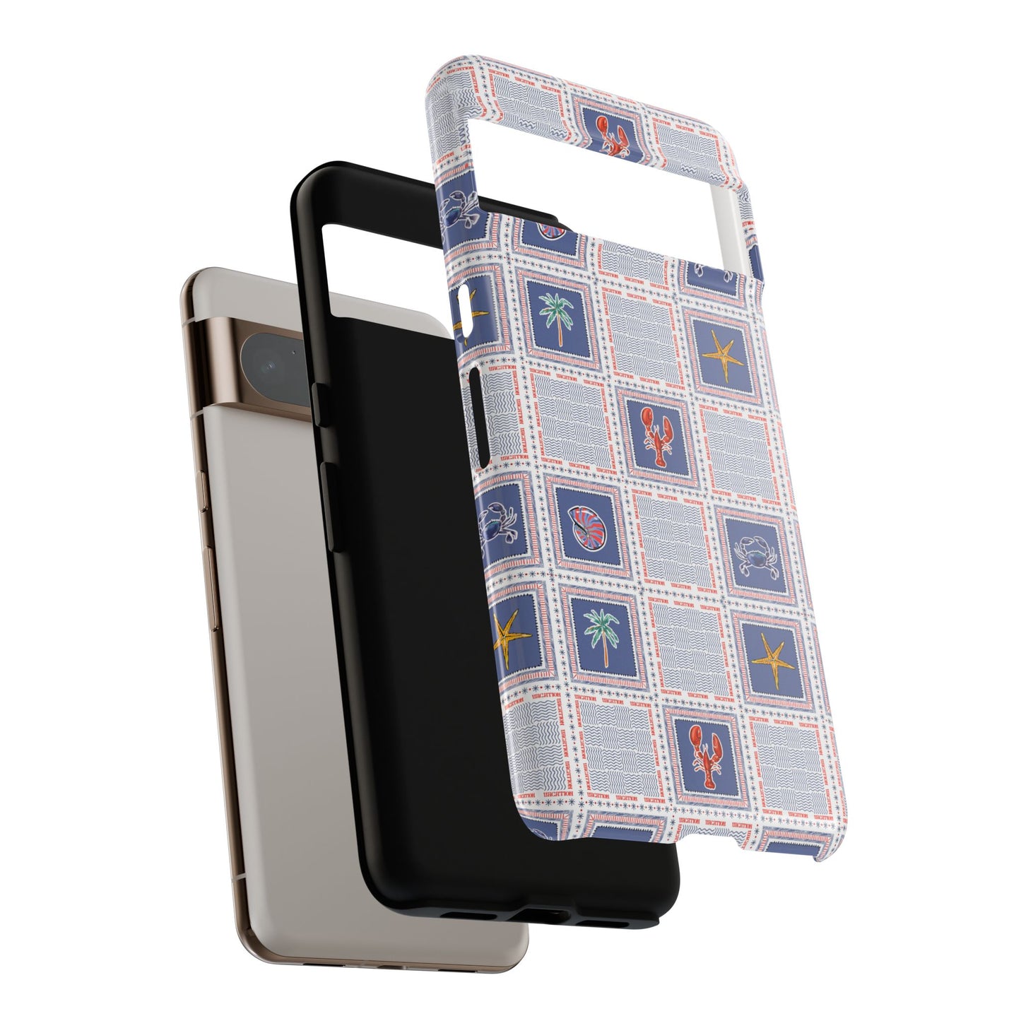 Lobsters Sailboats Seashells - Cell Phone Tough Case