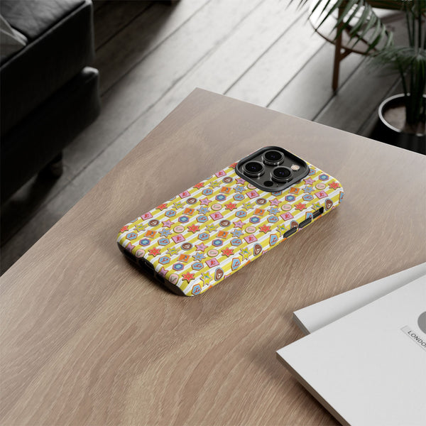 Yellow and White Striped Summer Themed Phone Case