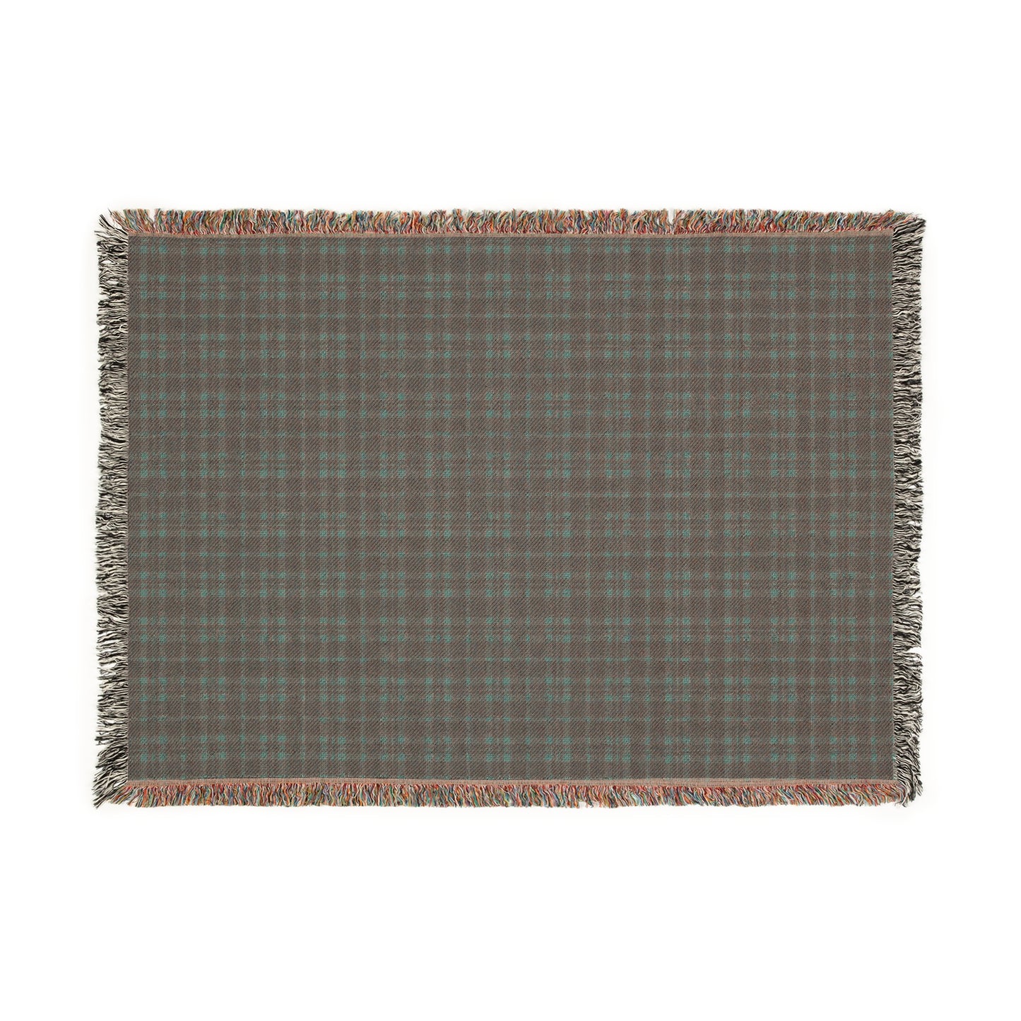 Red and Blue Plaid Woven Throw Blanket