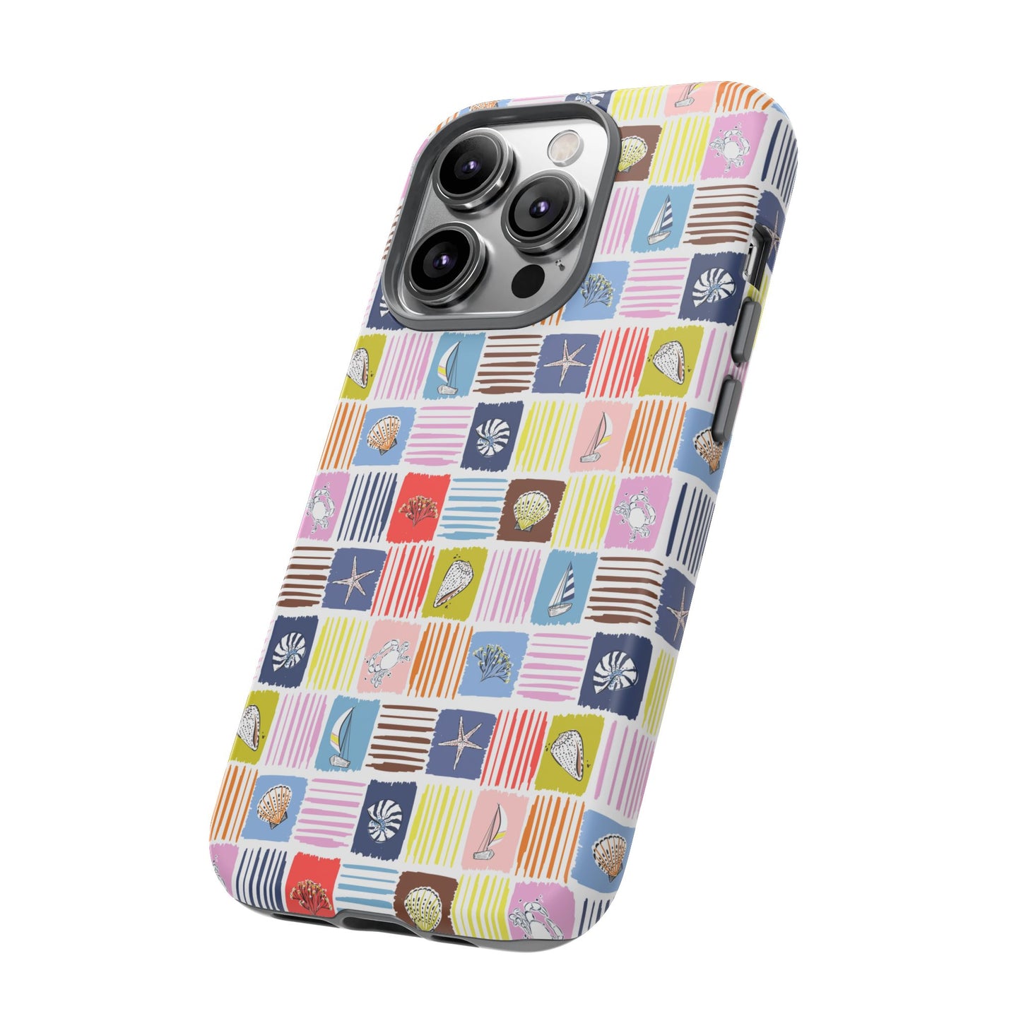 Colorful Seashells Sailboats and Starfish Summer Themed Phone Case