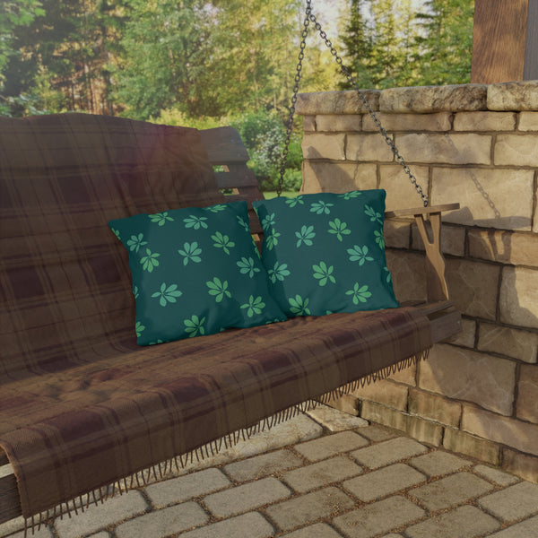 Tropical Green Foliage - Outdoor Throw Pillow