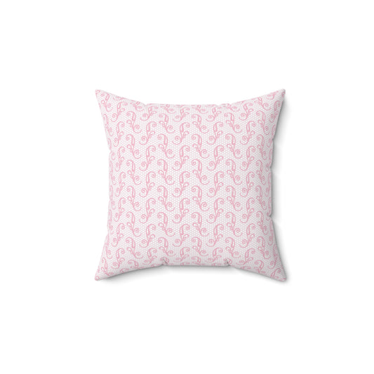 Pink Scroll Patterned - Indoor Throw Pillow