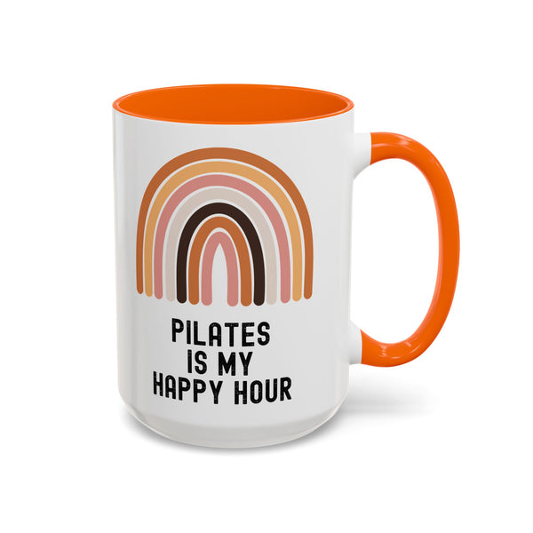 Pilates Is My Happy Hour Funny Coffee Mug Gift for Pilates Lover Women Workout Cup Mothers Day