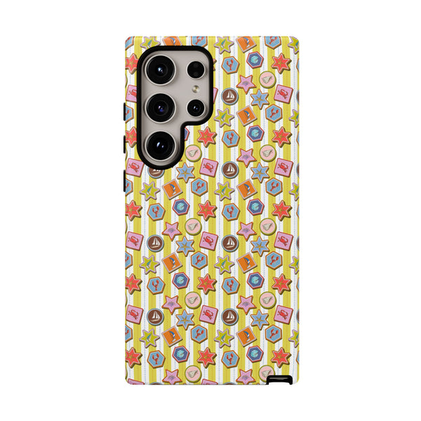 Yellow and White Striped Summer Themed Phone Case