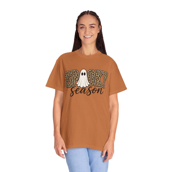 Spooky Season Leopard Print Ghost Halloween Graphic T-Shirt
