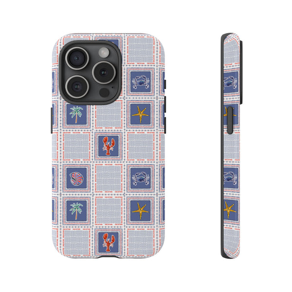 Lobsters Sailboats Seashells - Cell Phone Tough Case