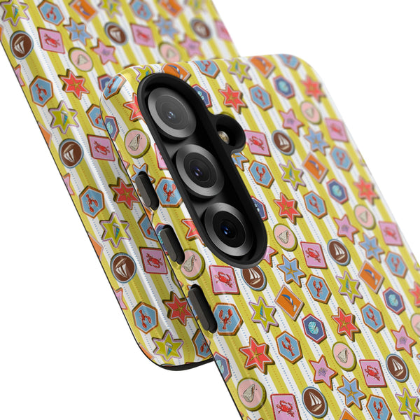 Yellow and White Striped Summer Themed Phone Case