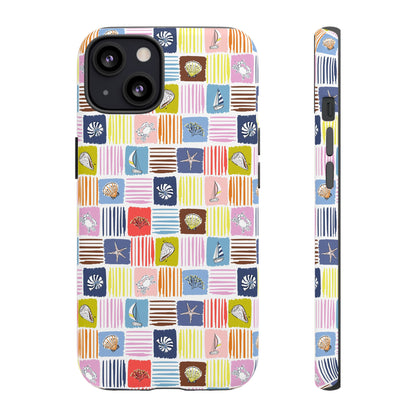 Colorful Seashells Sailboats and Starfish Summer Themed Phone Case
