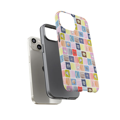 Colorful Seashells Sailboats and Starfish Summer Themed Phone Case