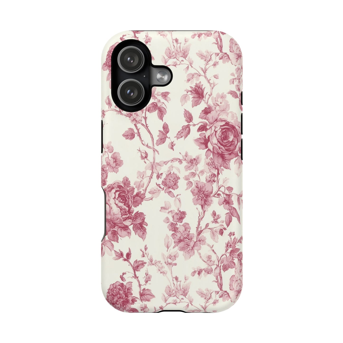 Pink Floral Toile de Jouy MagSafe iPhone Case