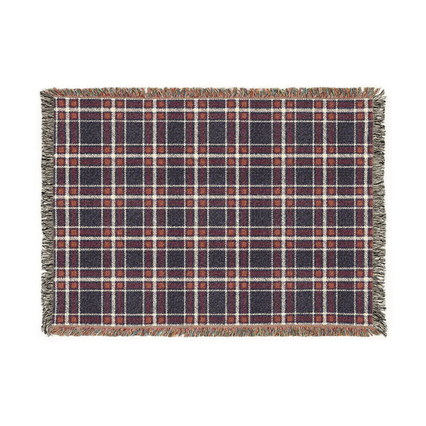 Cozy Navy & Burgundy Plaid Throw Blanket
