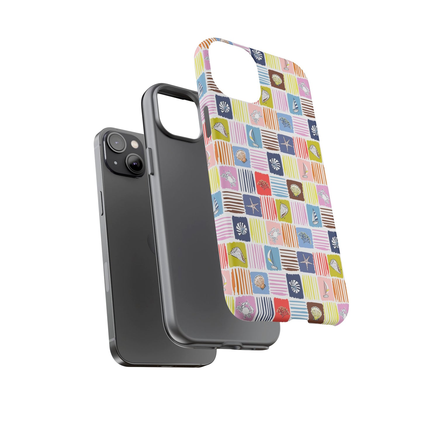 Colorful Seashells Sailboats and Starfish Summer Themed Phone Case