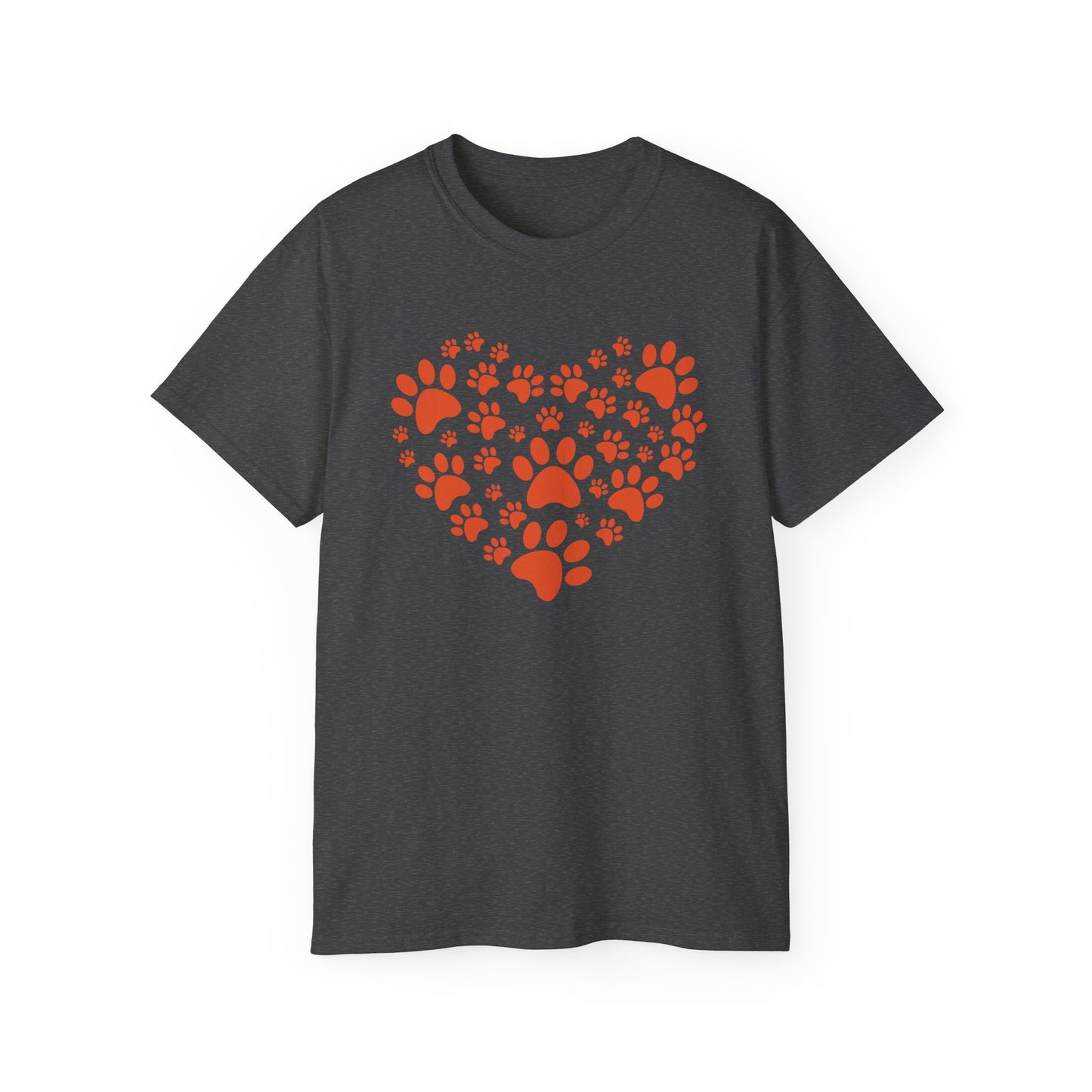 Heart Paw Print Unisex Ultra Cotton Tee - Perfect for Pet Lovers