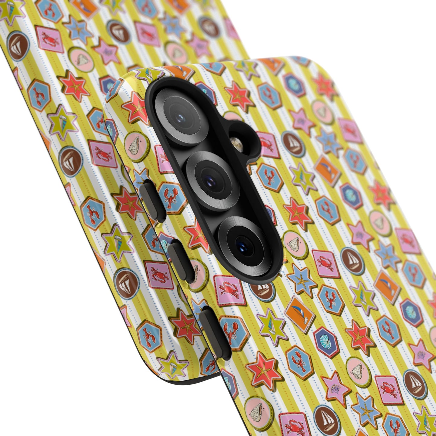 Yellow and White Striped Summer Themed Phone Case