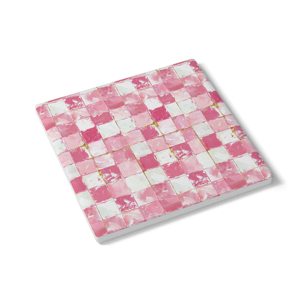 Chic Pink Checkered Ceramic Coaster Set, Modern Home Decor, Unique Gift for Housewarming, Wedding, or Birthday, Kitchen Accessories, [...]