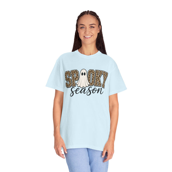 Spooky Season Leopard Print Ghost Halloween Graphic T-Shirt