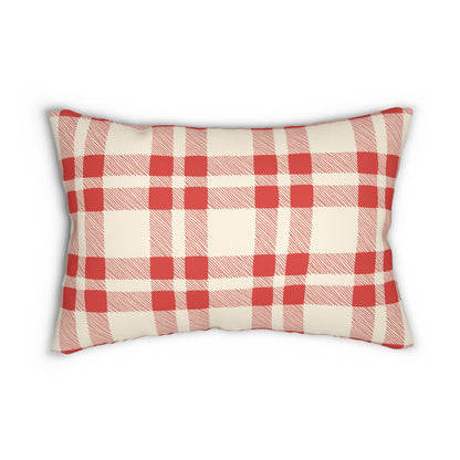 Red and Green Plaid - Indoor Lumbar Pillow