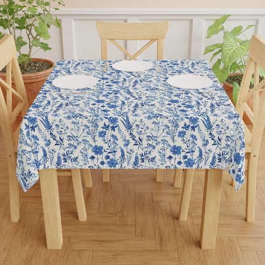 Blue Floral Square - Tablecloth
