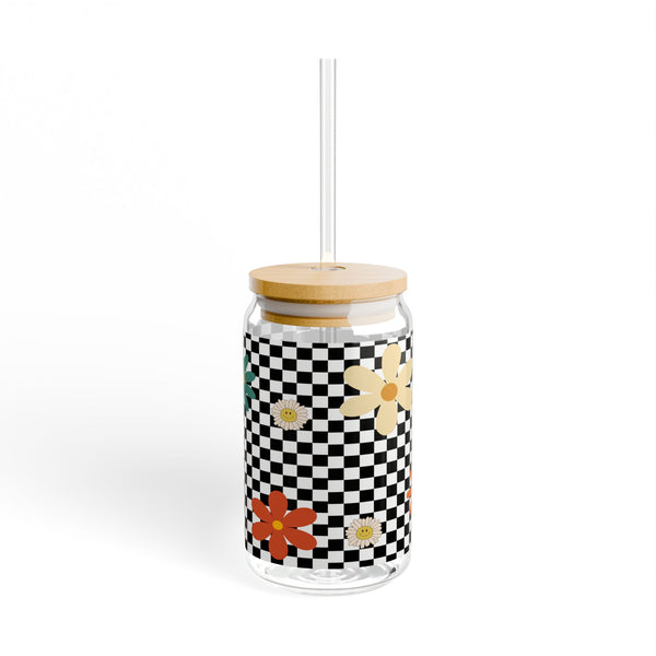 Thankful Mama 16oz Glass, Mama Can Glass, Christmas Gift, Thanksgiving, Glass Jar with Lid and Straw, 16oz Glass Cup, Libbey Cup