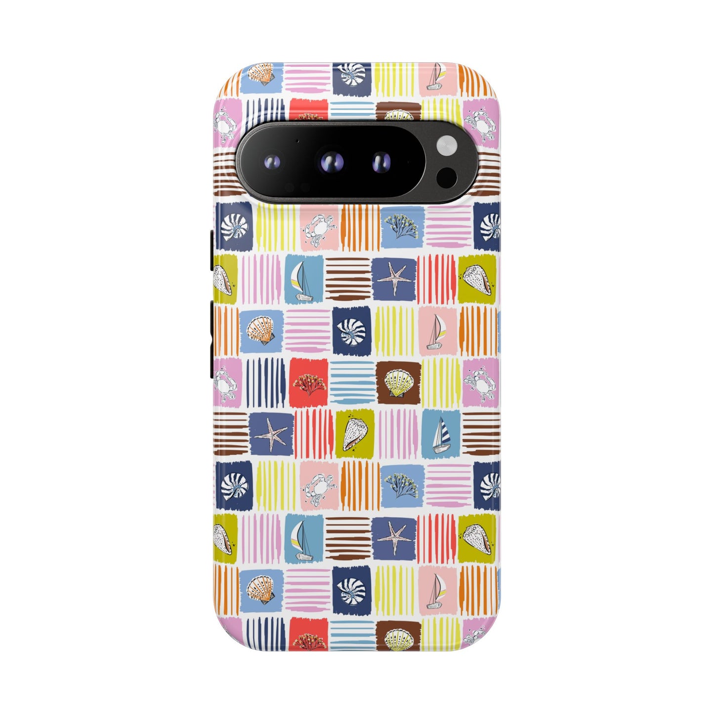 Colorful Seashells Sailboats and Starfish Summer Themed Phone Case
