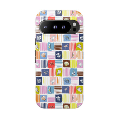 Colorful Seashells Sailboats and Starfish Summer Themed Phone Case