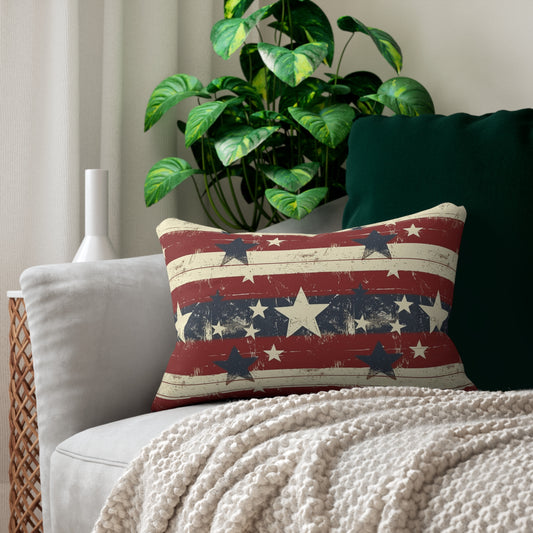 Vintage Patriotic Lumbar Pillow