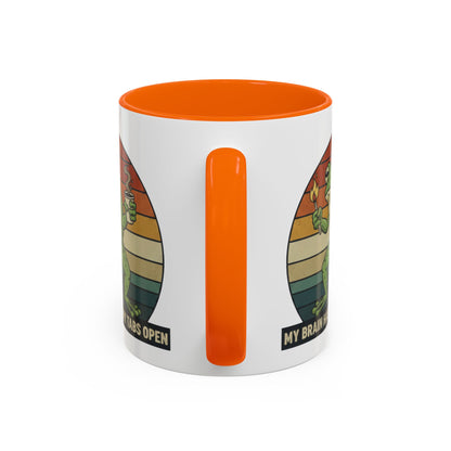 "Too Many Tabs Open" Retro Frog Accent Mug - 11oz & 15oz Ceramic Coffee Cup
