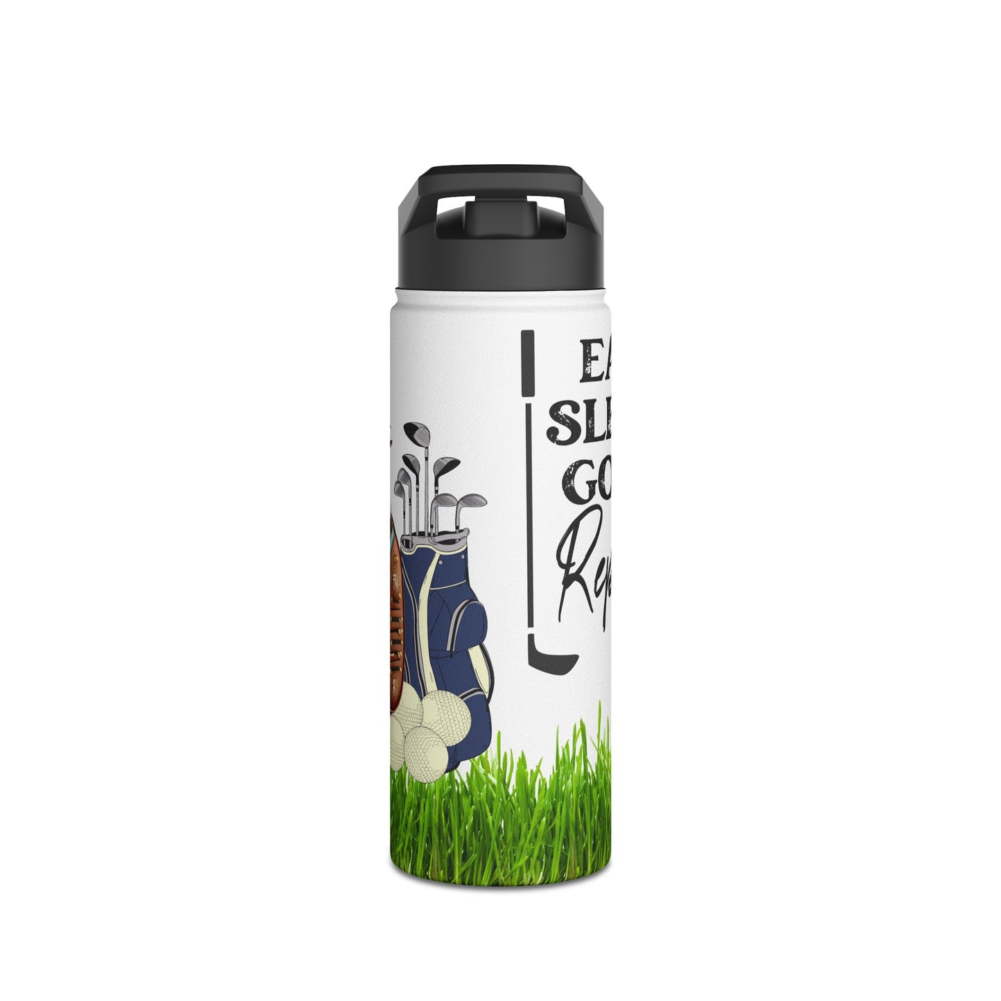 Eat Sleep Golf Repeat - Stainless Steel Water Bottle