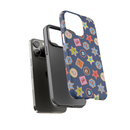 Lobsters Sailboats and Seashells on Navy Blue Phone Case