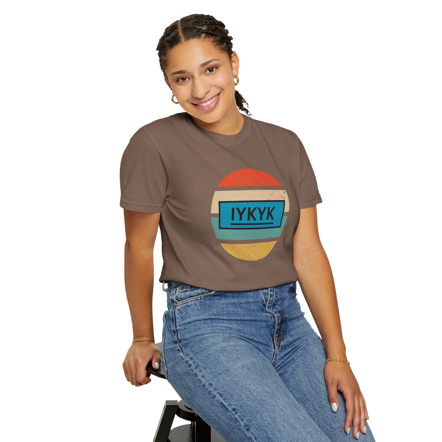 IYKYK Vintage Style Tee with Retro Rainbow