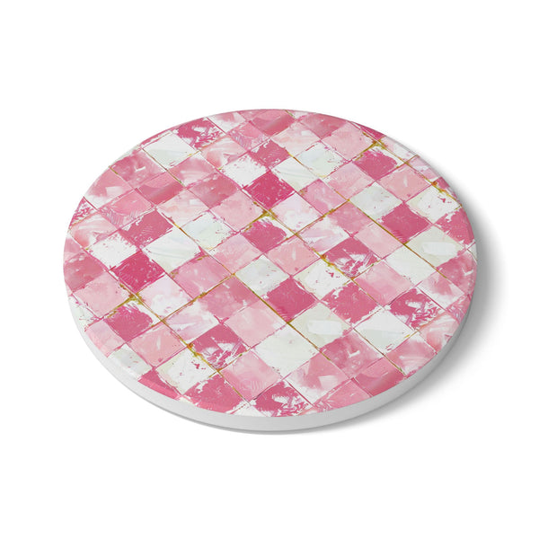 Chic Pink Checkered Ceramic Coaster Set, Modern Home Decor, Unique Gift for Housewarming, Wedding, or Birthday, Kitchen Accessories, [...]