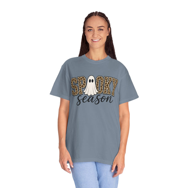 Spooky Season Leopard Print Ghost Halloween Graphic T-Shirt